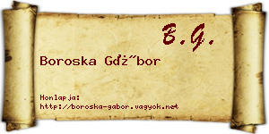 Boroska Gábor névjegykártya