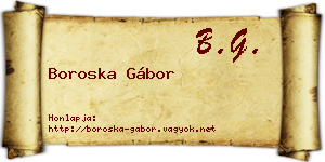 Boroska Gábor névjegykártya