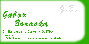 gabor boroska business card